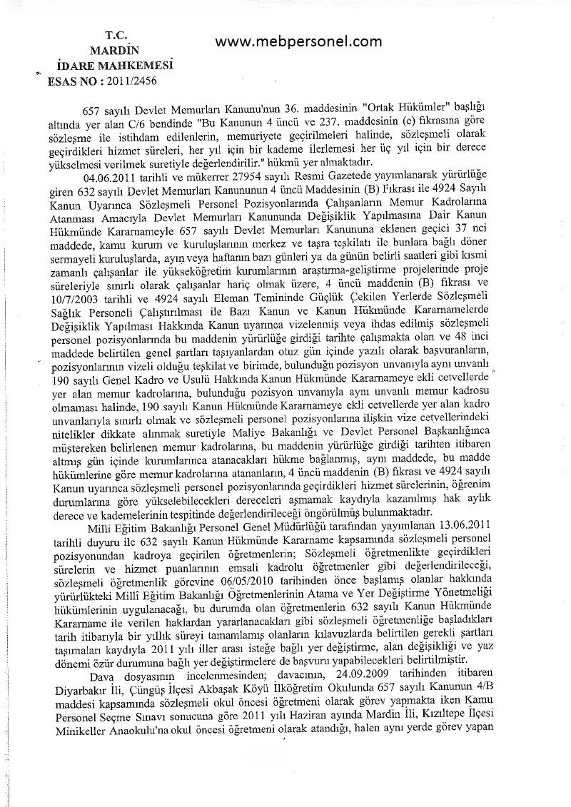 Kpss Puanı İle ile Kadroya Geçen Sözleşmeli Öğretmenler İçin Mahkeme Kararı