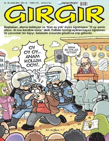 Başbakan’a ‘oy yok’ diyen öğretmen Gırgır’a kapak oldu