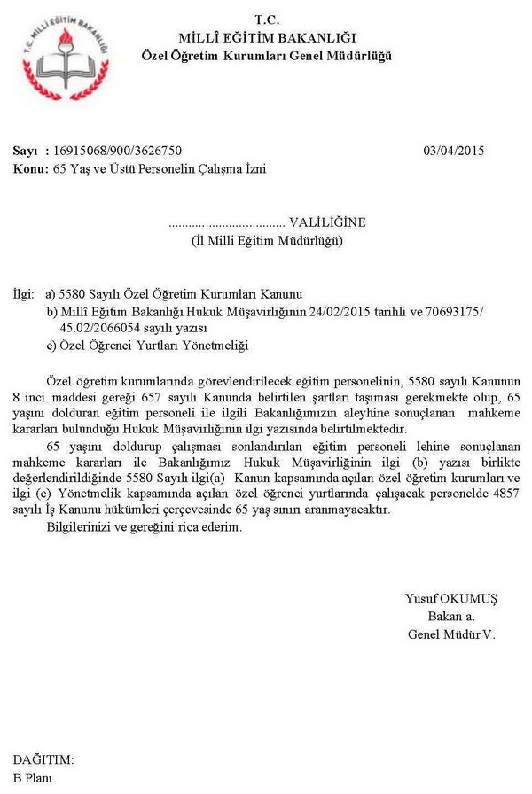 Özel eğitim kurumlarında 65 yaş sınırı aranmayacak