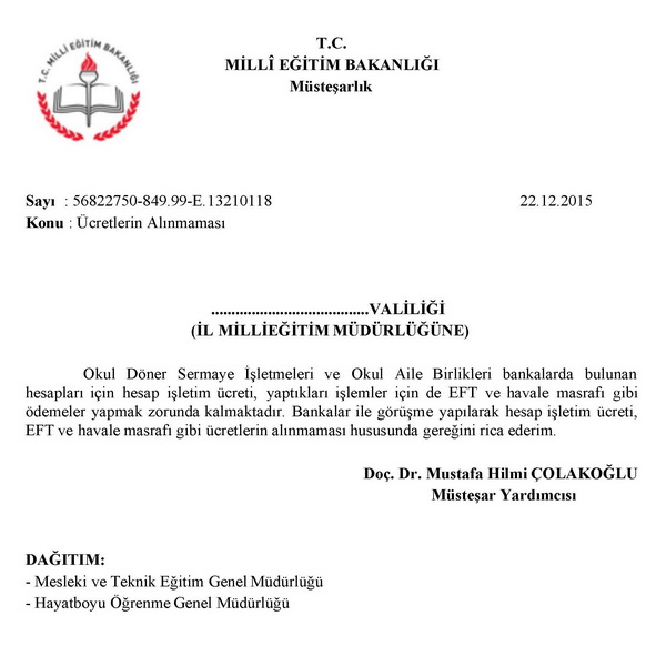 MEB, eft ücreti ödemeyin dedi