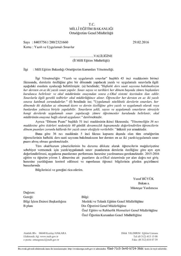 MEB'den yazılı ve uygulamalı sınavlar uyarısı