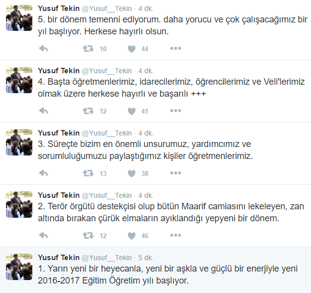 Yusuf Tekin: ''MEB'de Terör Destekçisi Çürük Elmaları Ayıkladık''
