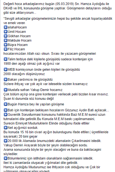 Öğretmen Atamaları Ve Branş Kontenjanları İle İlgili Açıklama