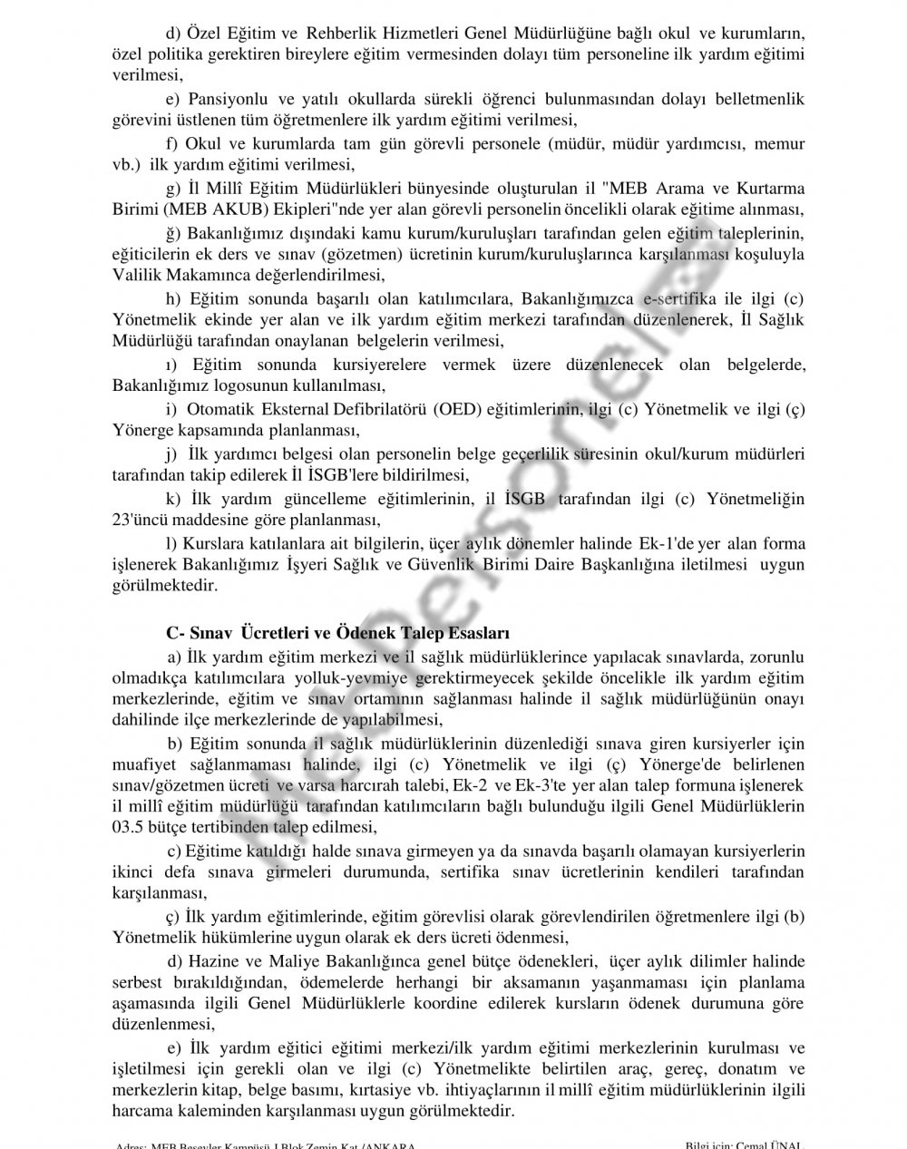 MEB'den O Eğitimler İçin Genelge